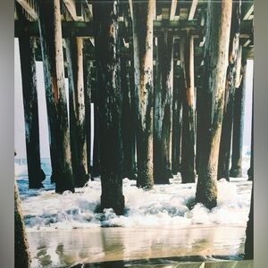 Goleta Beach CA Ocean Pier Photo on Canvas Art
